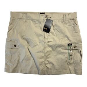 NWT Size 18 LEE Ultra Lux Comfort Flex-to-Go Cargo Skort  Khaki Beige Tan